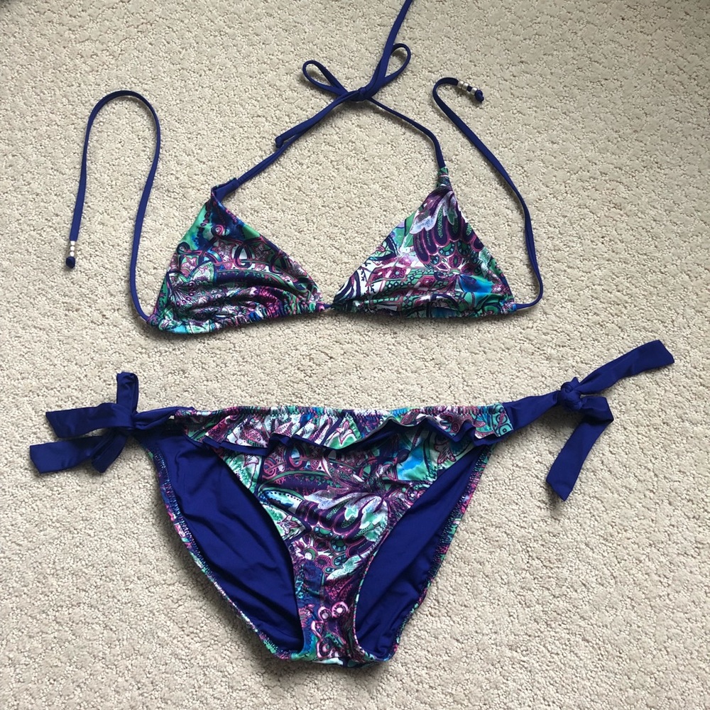 Becca purple paisley bikini set